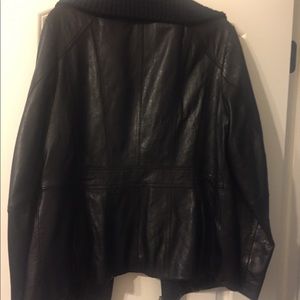 Womens black leather jacket